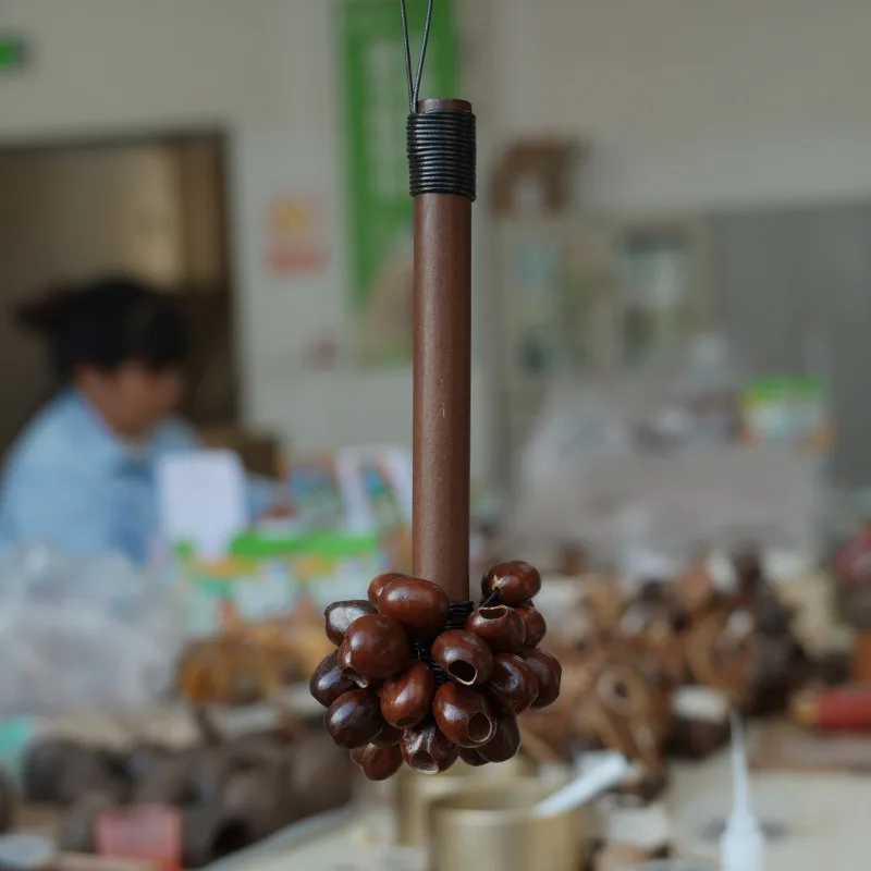 Natural Seed Pod Wind Chime Sound Healing Bell, Dual Use Hanging Desktop Boho Home Decor Ornament