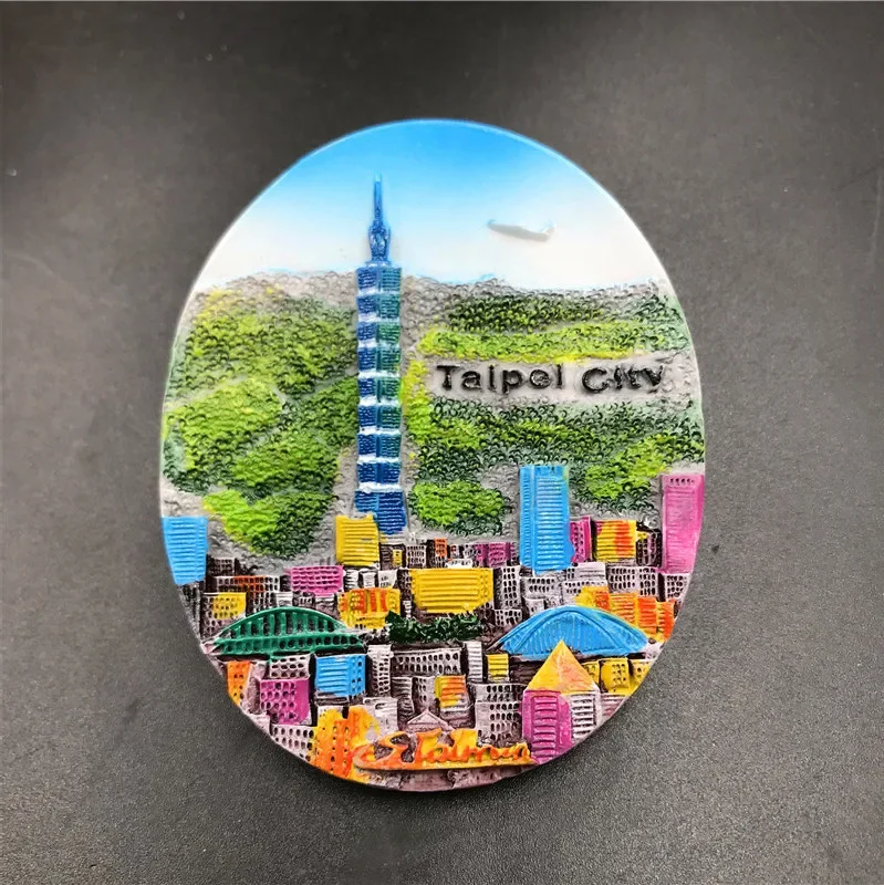 Taiwan Resin 3D Decorative Magnets Tapei City 101 Jioufen Map Yeliou Geo-Park Taiwan Souvenir Magnet Refrigerator Decor Gifts