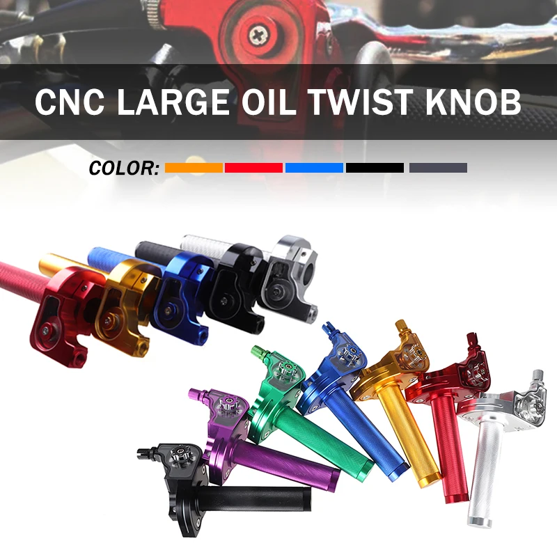 22mm Universal CNC Aluminum Accelerator Throttle Twist Grips Handlebars For Motorcycle Moped Scooter Dirt Bike ATV Quad Buggy