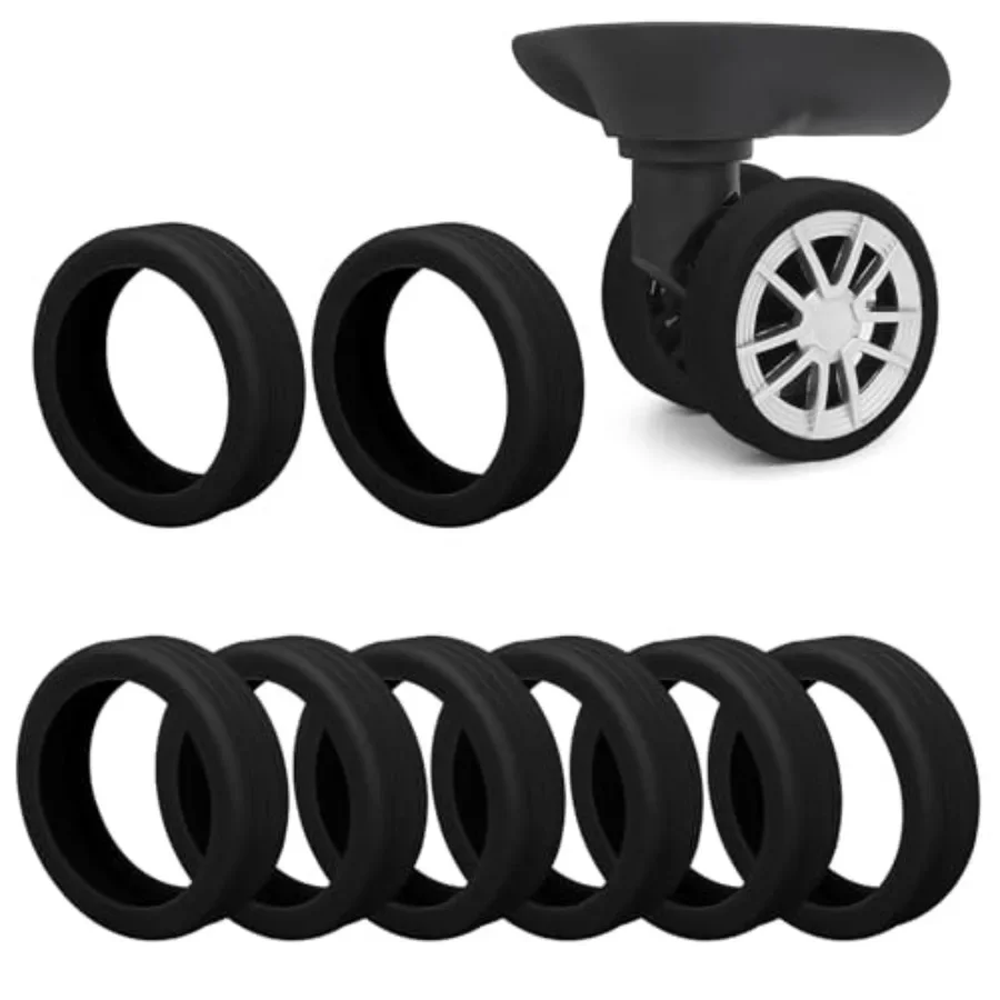 Luggage Wheel Covers Silicone Suitcase Wheel Protector Noise Reducing Travel Suitcase Wheel Cover Wear-Resistant Luggage Wheel