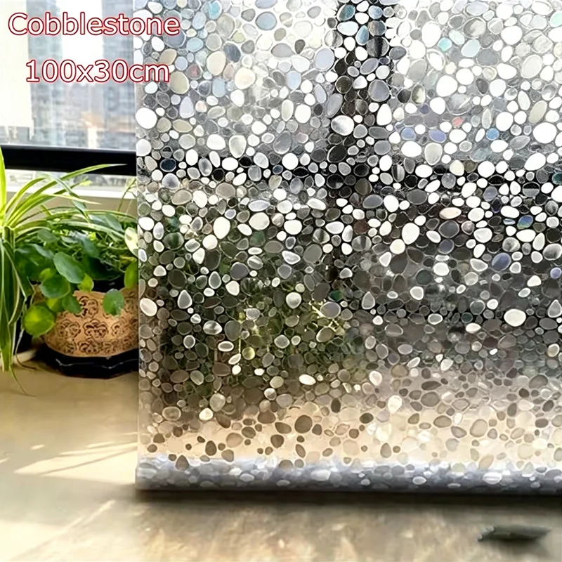 Glue-Free Static Cling 3D Laser Iridescent Glass Window Sticker, Shading Decorative Window Film Colorful Rainbow Window Decal fo