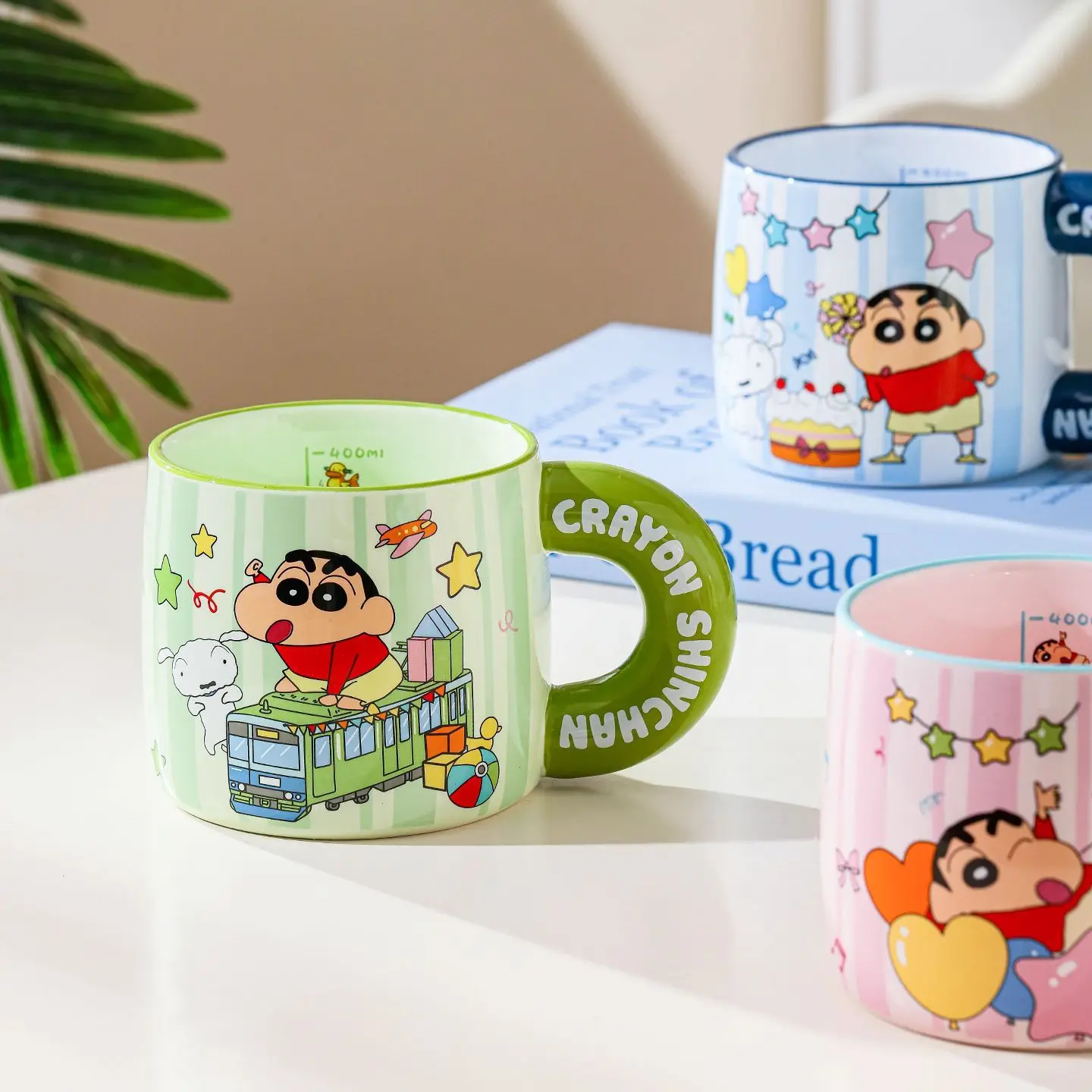 Crayon Shin-chan Cartoon Ceramic Mug Kawaii Home Office Couple Water Cup Milk Juice Coffee Cup Animation Peripheral Wholesale view 4