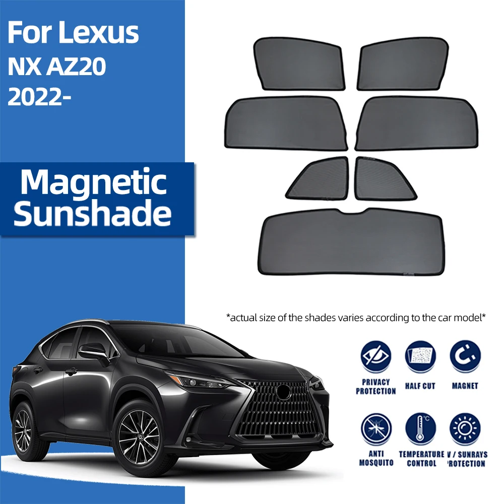 

For Lexus NX AZ20 2022 2023 2024 Magnetic Car Sunshade Shield Front Windshield Curtain Rear Side Baby Window Sun Shade Visor