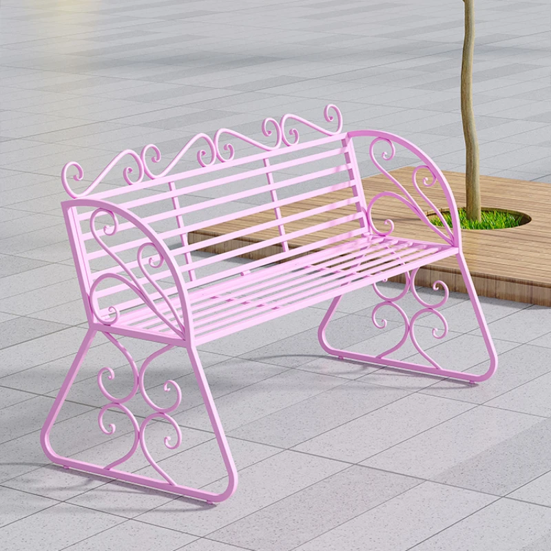 Metal Long Garden Chairs Modern Hotel Outdoor Waiting Pink Baby Garden Chairs Industerial Handle Sillas Salon Balcony Furniture