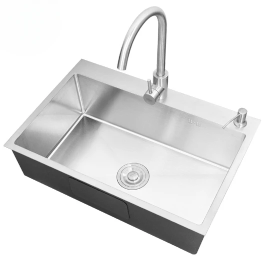 Single sink stainless steel SUS304 Kitchen sink Household large single sink under the thickened dishwashing trough washing basin