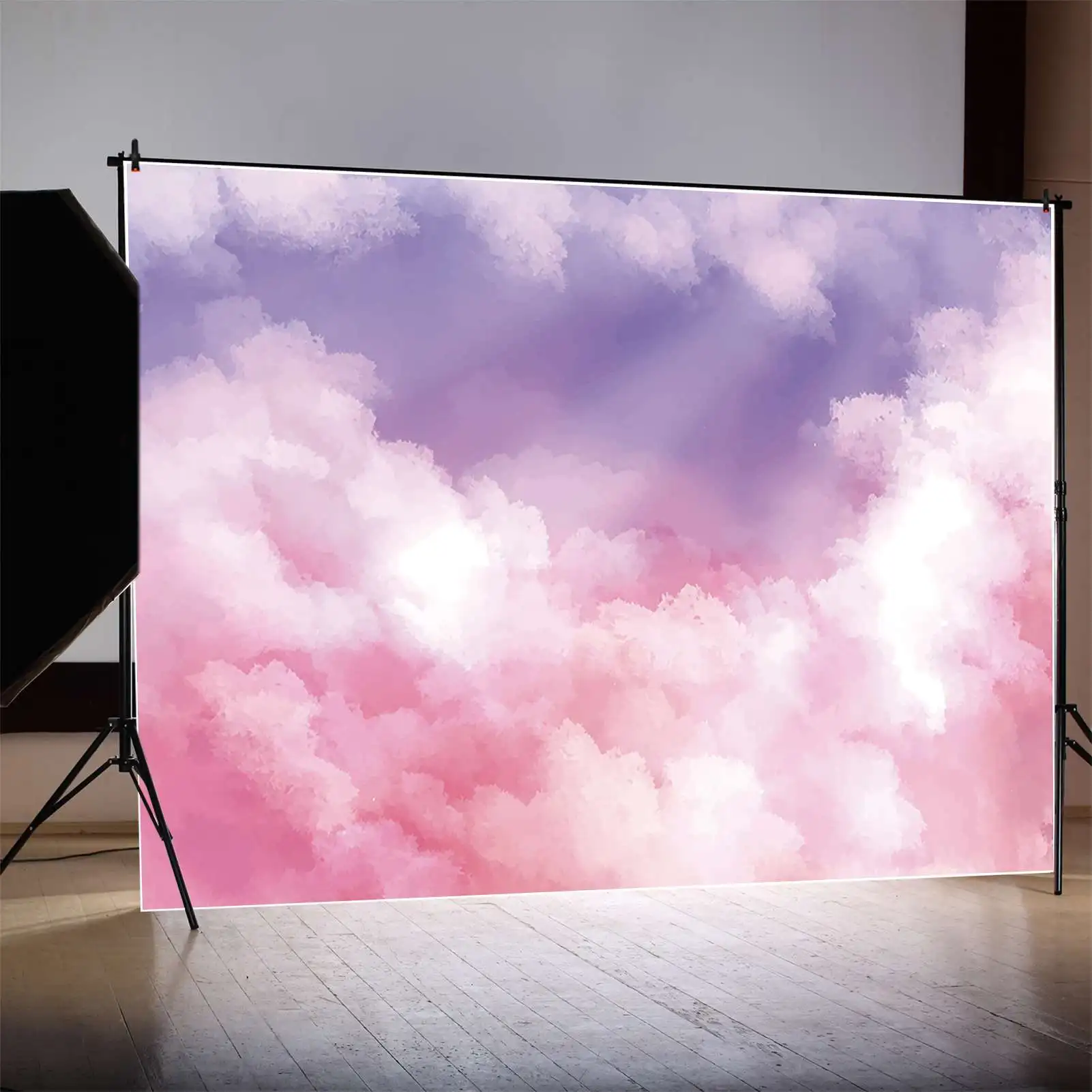 MOON.QG Dreamy Gradient Cloud Photography Background Pink Colorful Wallpaper Photocall Backdrop Children Studio Photobooth Props