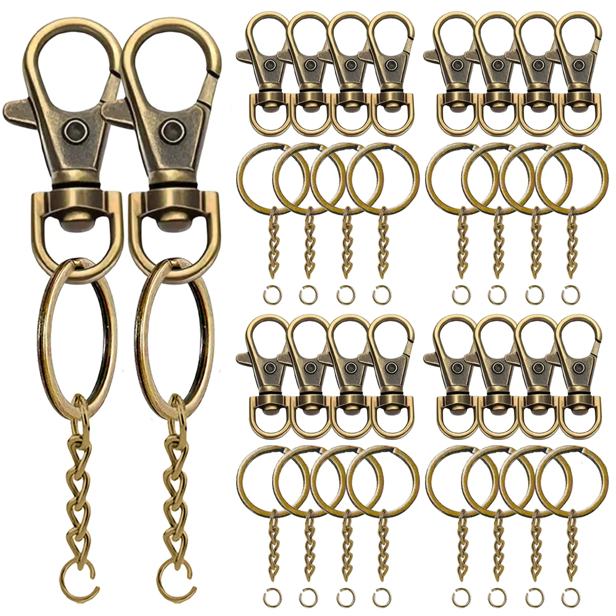 Rotating Spring Hook Set for Keychains and DIY Crafts