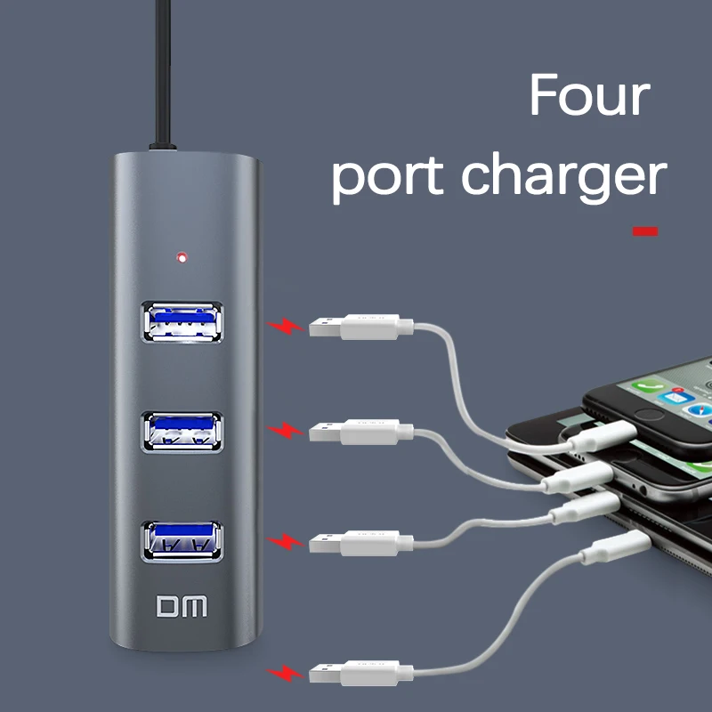 DM CHB009 4 Port USB3.0 High Speed HUB CHB009 Support 1TB HDD Transfer Speed Up To 300mb/s 120cm Cable