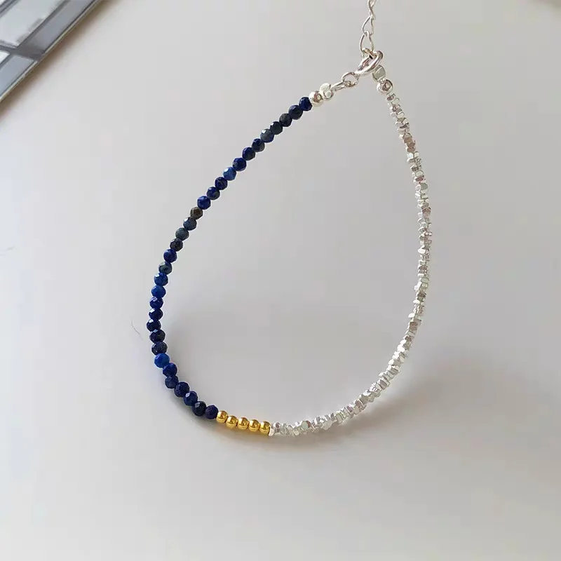 Blue beads irregular broken silver bracelet for women extremely fine fashion high-end design exquisite bracelets party jewelry