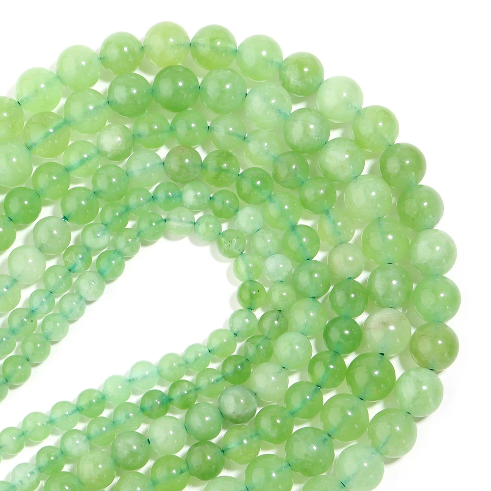 LS 6/8/10mm Chinese Olivine Beads Round Natural Chrysolite Gemstone For Jewelry Making Diy Bracelet Necklace