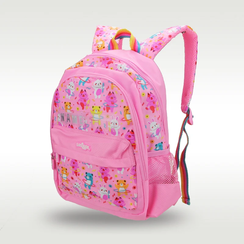 Australia Smiggle original hot-selling children's schoolbag high-quality girls cute pink bear schoolbag 4-7 years old 14 inches