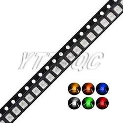 100Pcs 3528 SMD LED Diode Chip Warm White Red Green Blue Yellow Orange UV Purple Pink RGB PLCC2 PLCC-4 Lamp Light Beads Emitting