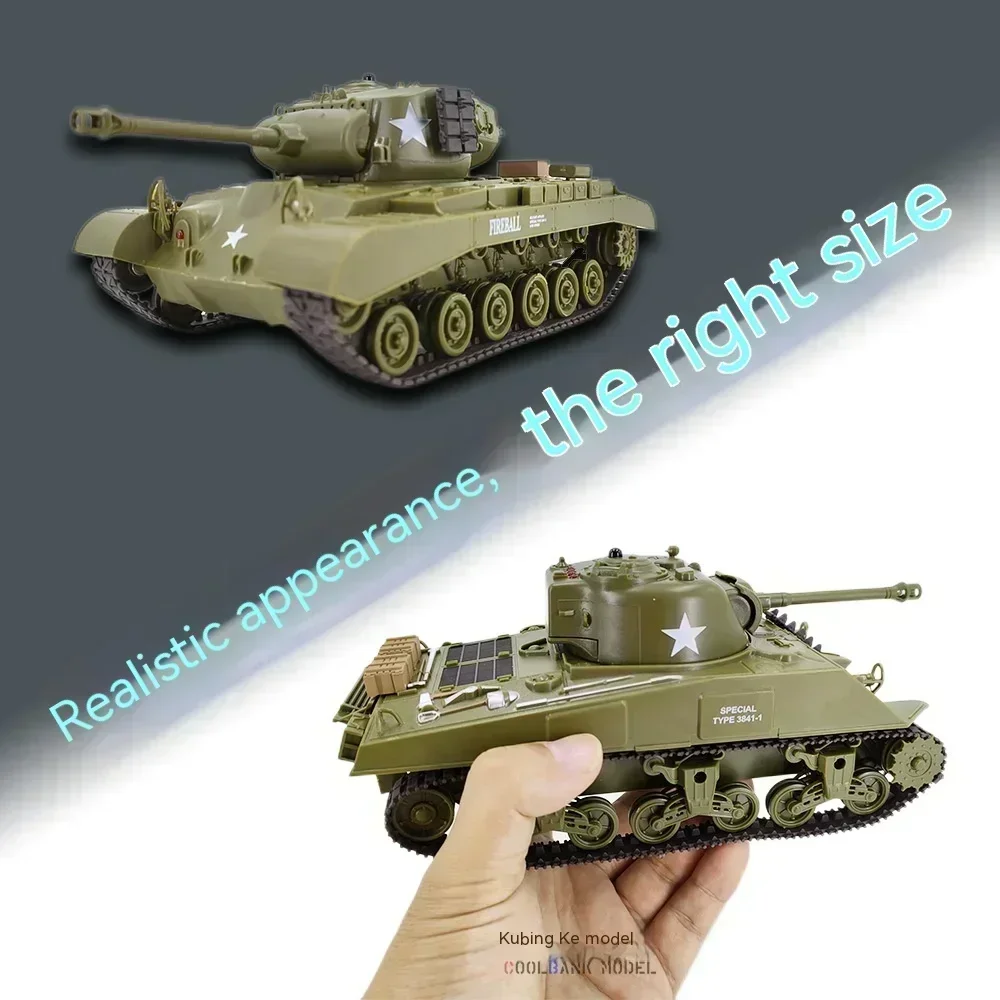 Henglong-tanque de simulación de combate inalámbrico para dos personas, modelo de tanque de control remoto, US Sherman, regalo para niños, nuevo