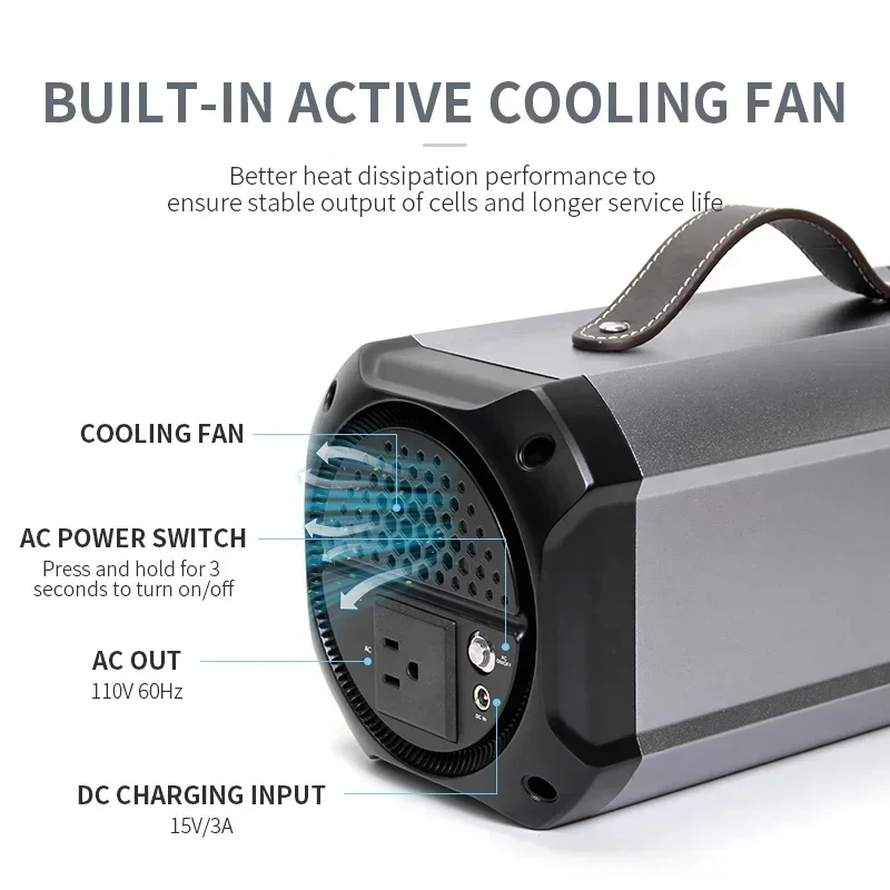 500W Solar Panel Charging Portable Solar Generator Camping Portable Emergency Power Bank All in One Compatible Devices