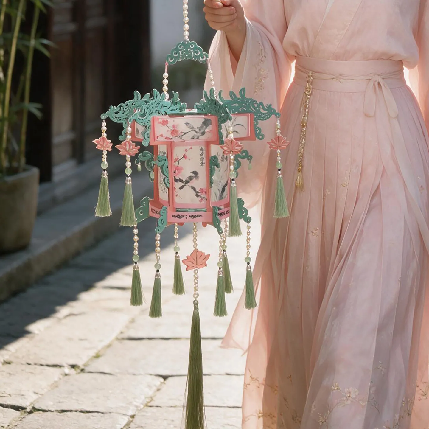 Handmade Diy Chinese Ancient Style Hexagonal Palace Lantern Kit Mid Autumn Festival Hanfu Photo Prop Handheld Home Party Decor