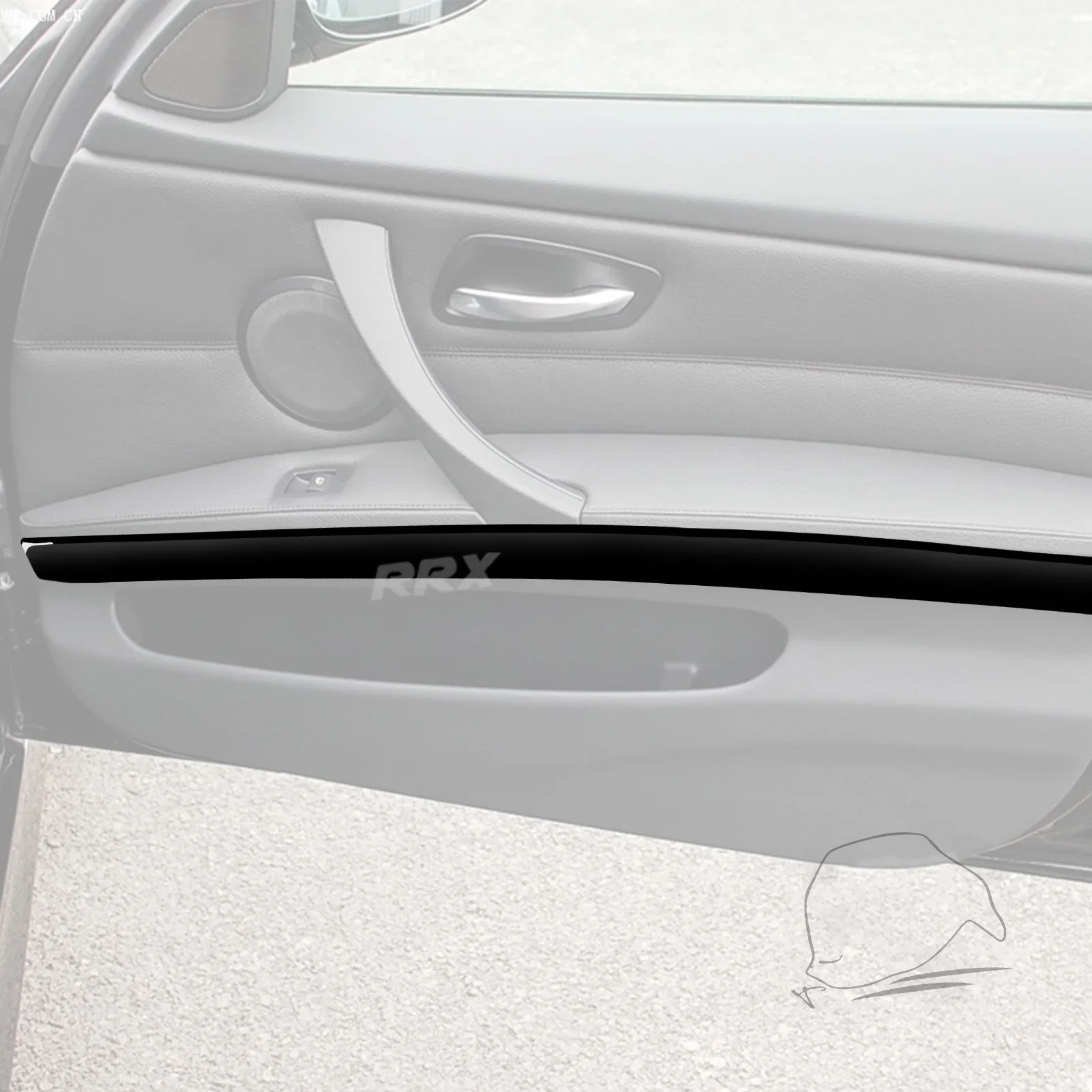 For BMW 3 Series E90 2006-2008 Soft Piano Black Sticker Door Inner Handle Panel Strips Car Interior Decoration Accessories