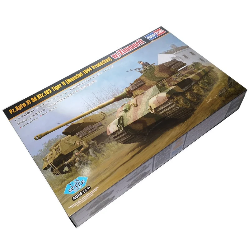 عازف البوق 1/35 Tiger II Tank (Henschel 1944 Production) مع نموذج ألغاز تجميع بلاستيكي زيمريت