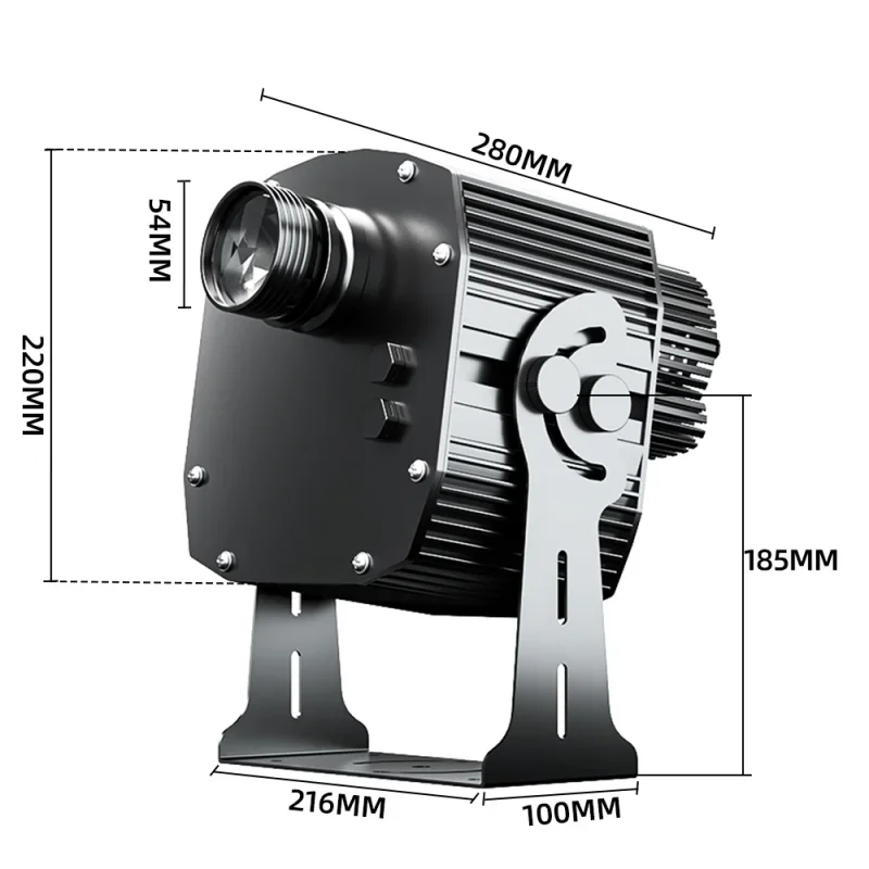 Eight Figure Logos Static Switch Advertising Projector Light Outdoor 100W IP67 Waterproof Ground Custom Gobo Projector