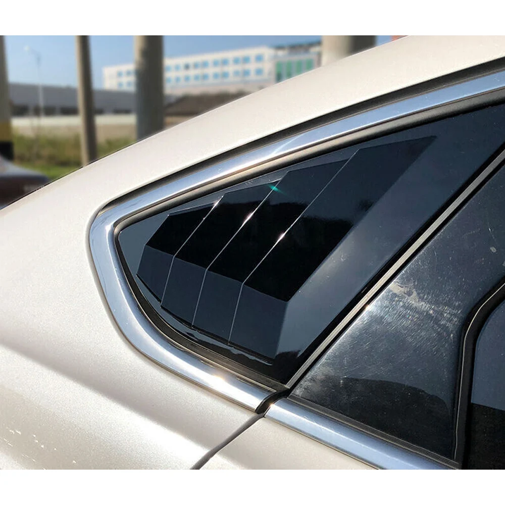 For Ford Mondeo Fusion Sedan 2013-2018 Car Rear Louver Window Side Shutter Cover Trim Sticker Vent Scoop ABS Carbon Fiber Black