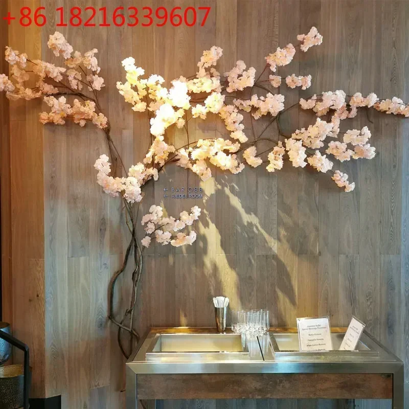 TAO Artificial Cherry Blossom Tree Set Flower Branch Rattan DIY Holiday Wedding Living Room Home Wall Decoration Outdoor Decorat