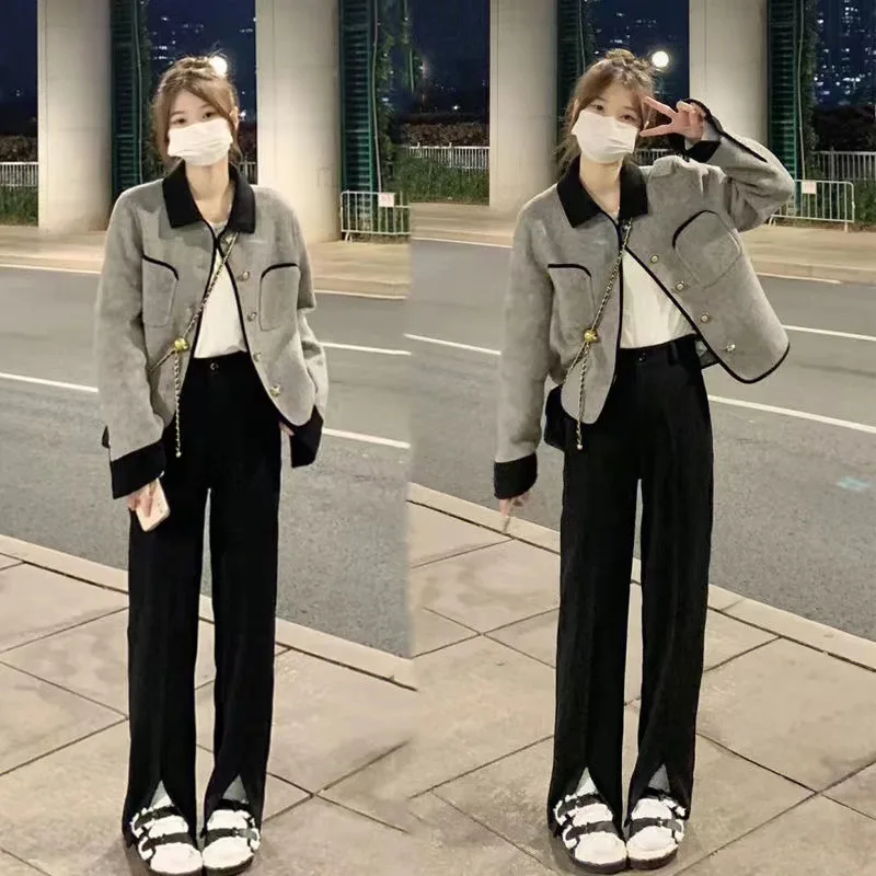 

Шерстяное пальто, женская короткая куртка, шерстяное пальто с отложным воротником, однобортные карманы, офисная женская осень-зима 2025, верхняя одежда