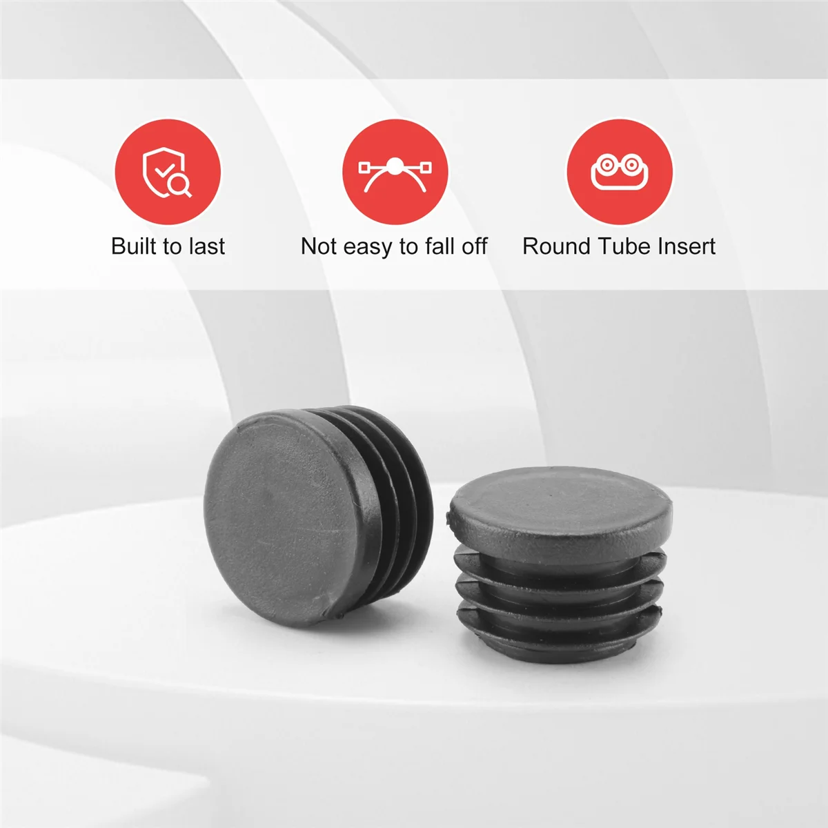 ABNP 20 Pcs Black Plastic 25mm Dia Blanking End Caps Round Tube Insert
