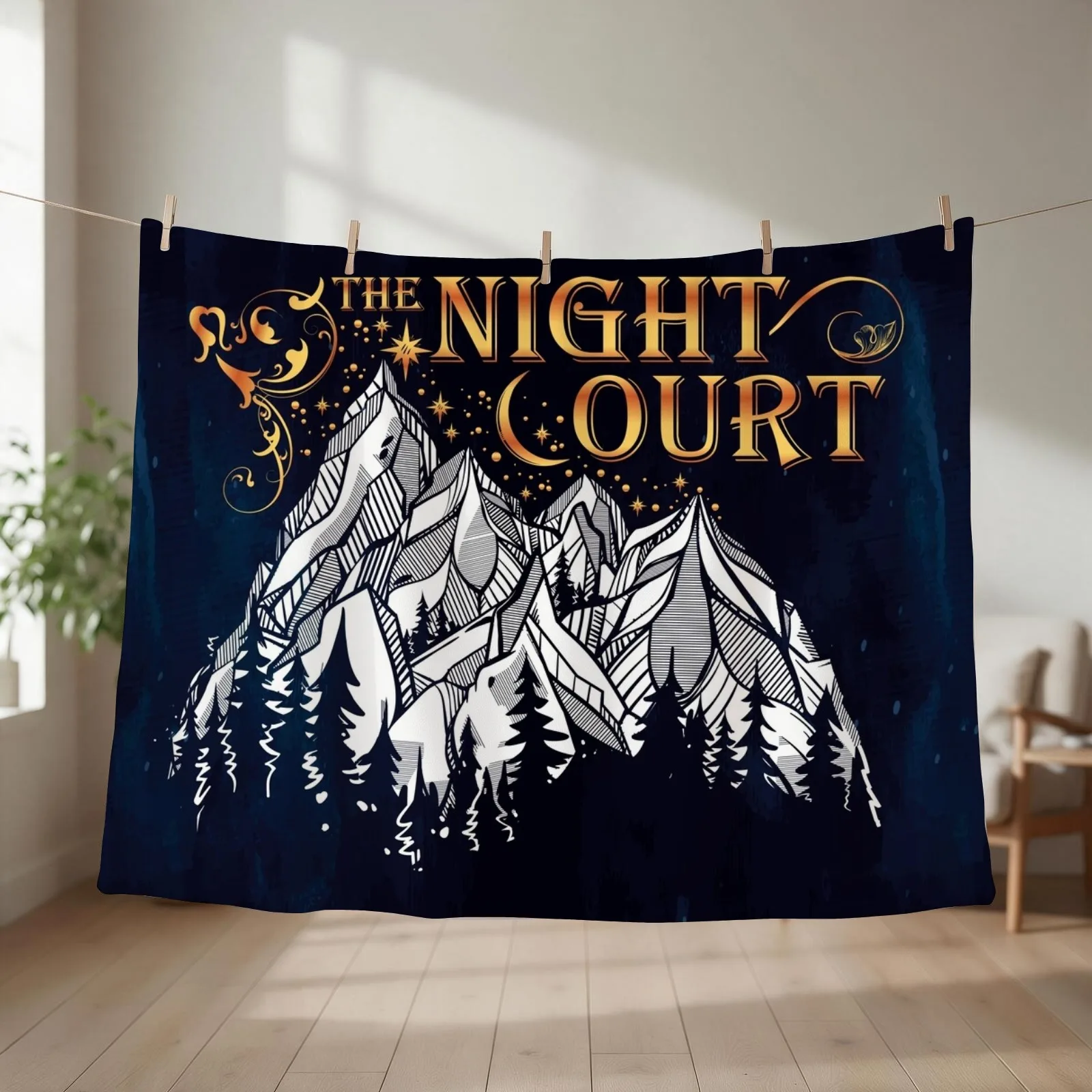 A Court of Wings and Ruin, The Night Court Throw Blanket couch cozy soft plush fuzzy picnic outdoor blanket