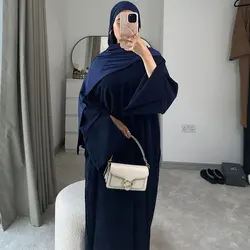 Classic Design Long Abaya Winter Corduroy Split Sleeve Abaya Women Muslim Dress Modest Clothing Women Abaya Femme Robe Musulmane