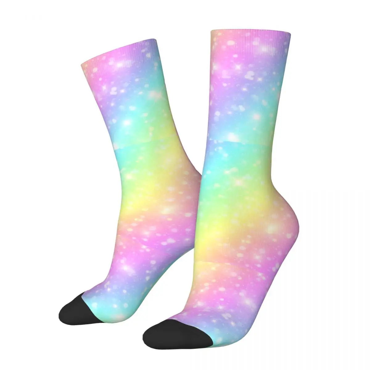 Autumn Winter Fashion Men's Women's Iridescent Marble Unicorn Magic Socks Non-slip Middle Tube Socks