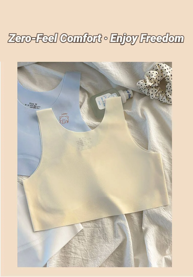 3-teiliges, bequemes, atmungsaktives, einfaches Trainings-BH-Unterhemd für Teenager, weiche, elastische, hautfreundliche Dessous für Mädchen, ohne Stahlring – Detail 2