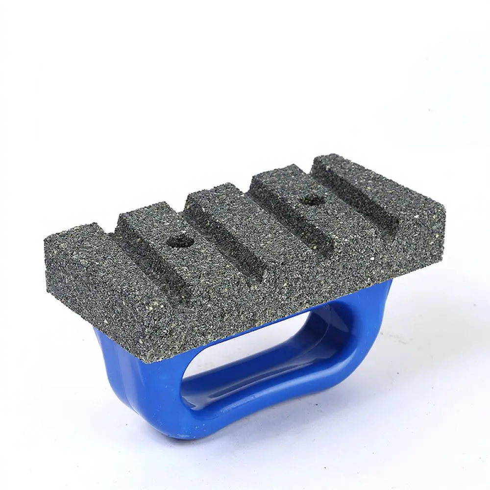Ergonomic Rubber Handle Grinding Block Resin Grooved Abrasive For Concrete Wall Floor Refinishing Industrial Polishing Tool