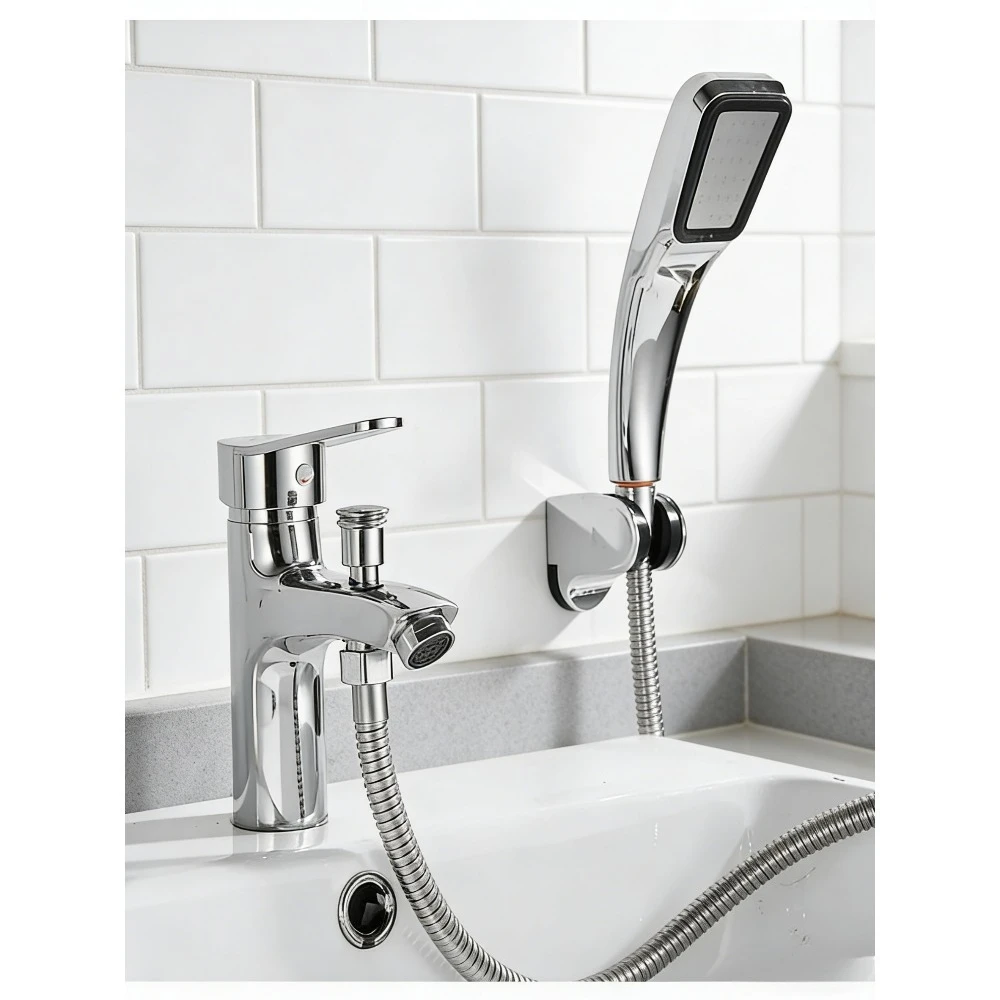 

Bathroom single-hole wash basin faucet with shower accessories, full set of faucet accessories