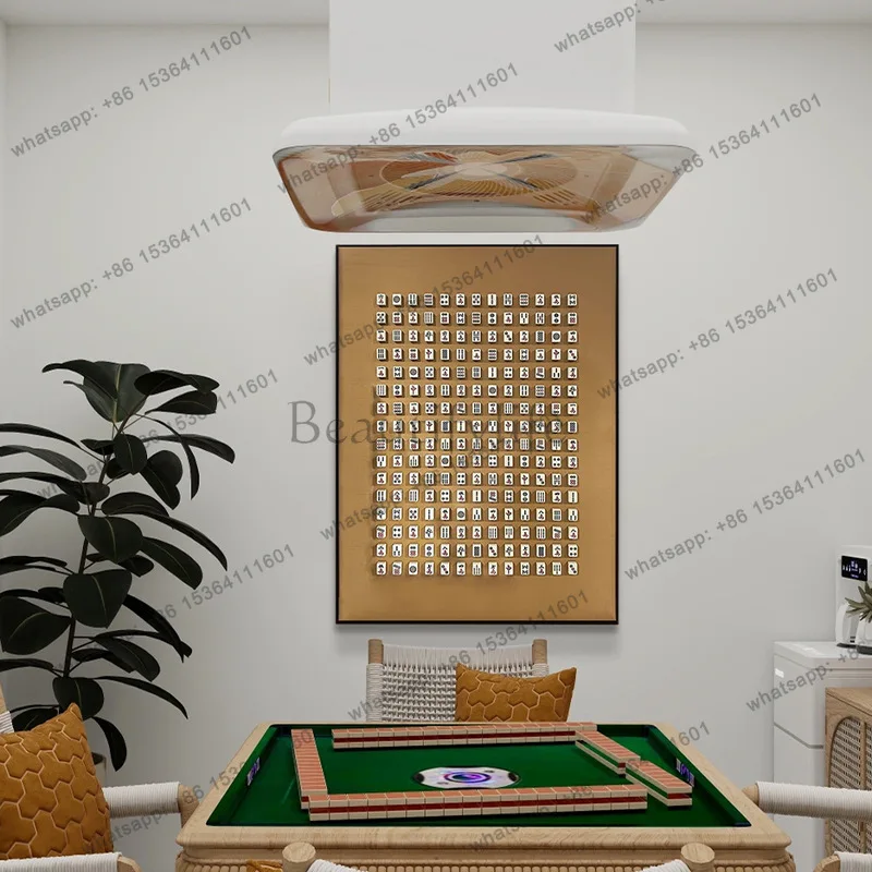 LJY mahjong hall decorative painting chess and card room layout high-end indoor entertainment