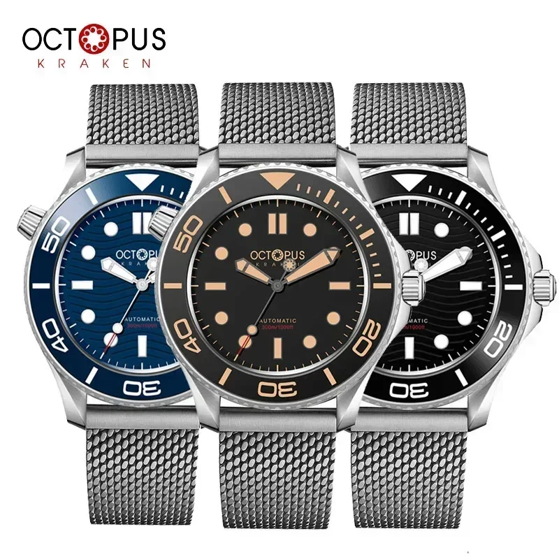 Octopus Kraken 007 Watch For Men Vintage Watch Retro Luminous 300M Waterproof SW200 Movement Automatic Mechanical Diver Watches