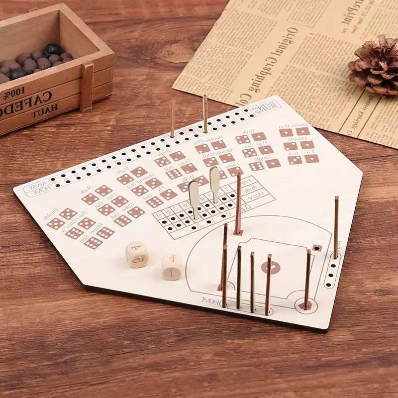 Baseball Board Game Wood Made Leisure Game For Family Party Holiday Coffee Travel Time Gameboard