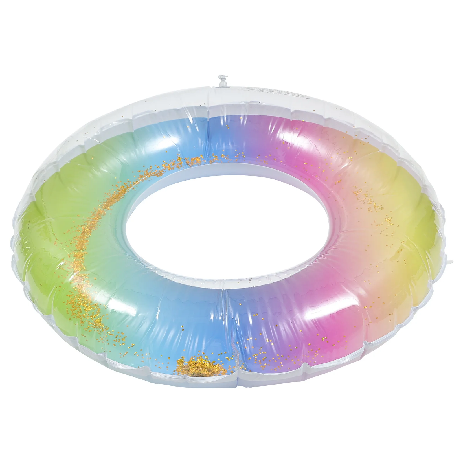 

Inflatable PVC Sequin Glitter Swimming Ring Bright Color Changing Effect Pool Beach Lake River Fun Party Easy Inflate Deflate