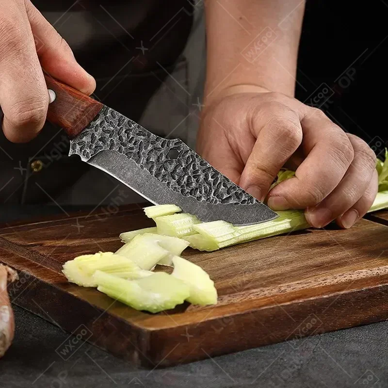 WXCOO Handmade Forged Cooking Knives Meat Cleaver Butcher Knife Stainless Steel Kitchen Knife Wooden Handle Kitchen Supplies image 3