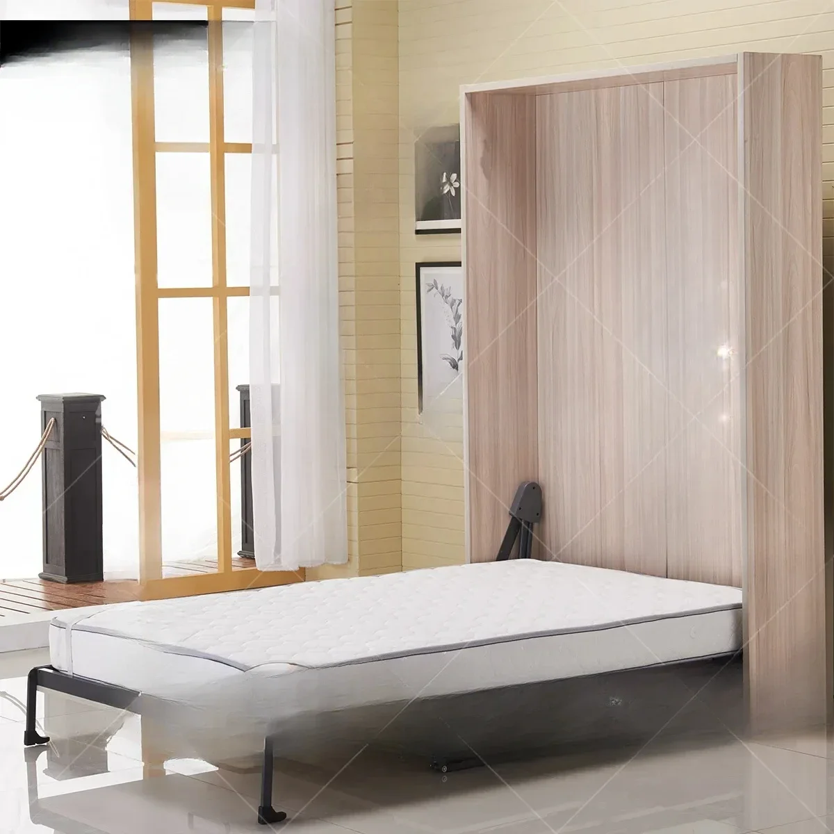 Lit mural invisible avec bureau