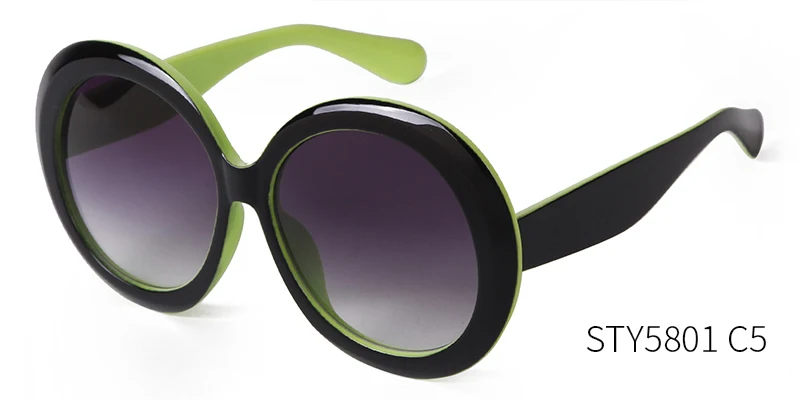 Trendige Runde Damen-Übergroße Sonnenbrille mit Dekorativem Schildpattrahmen, Bunte Herren-Sonnenbrille, Große Brillen, UV400-Schutz – Detail 19