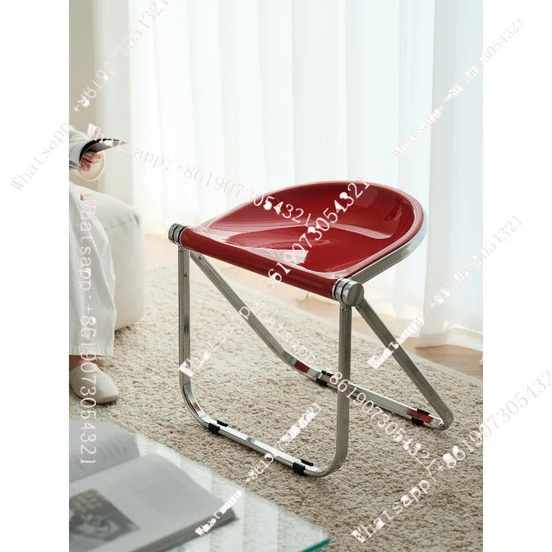 

Stool foldable chair household transparent medieval office Internet celebrity ins dining chair acrylic single chair