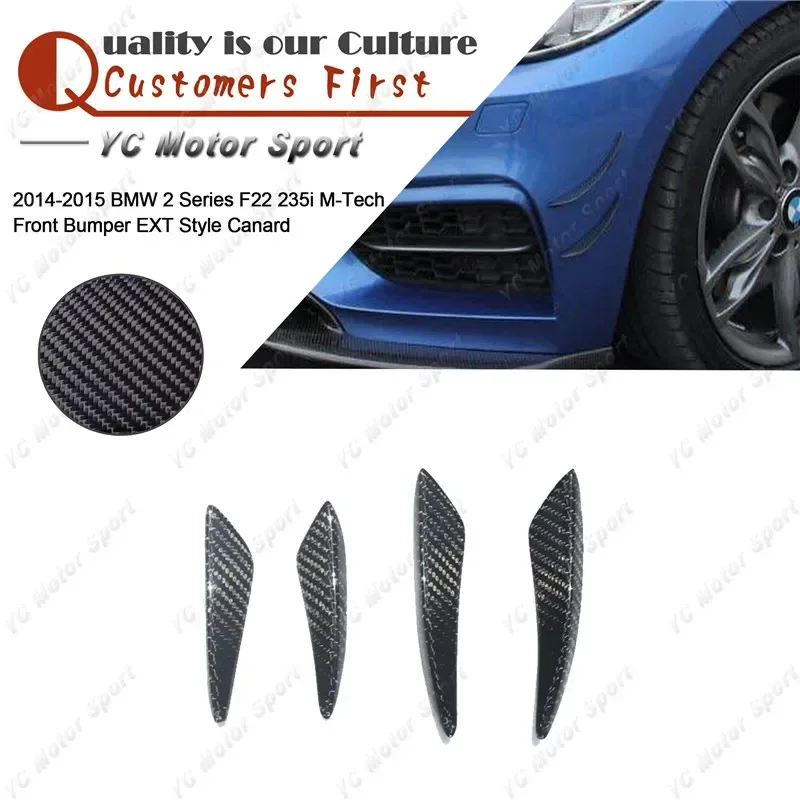 Autozubehör Carbonfaser EXT Style Front Canard 4 Stück passend für 2014-2015 2er Serie F22 235i M-Tech Stoßstangen-Canard