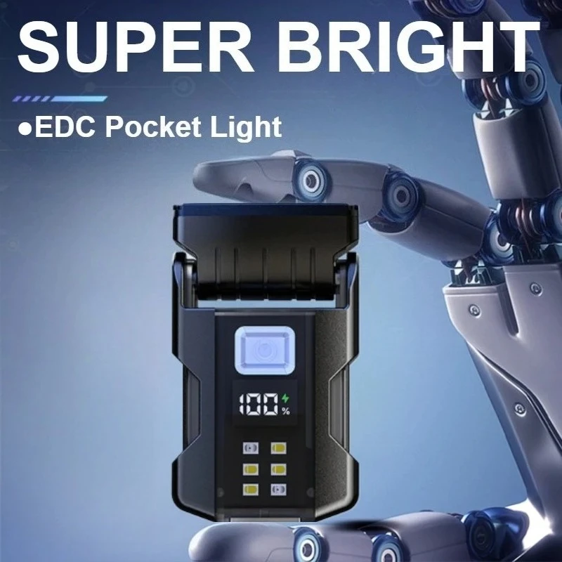 

USB Charging COB+SMD Flashlight Camping Lantern Mini Emergency Pocket Light with Hat Clip for Fishing Walking Outdoor Activities