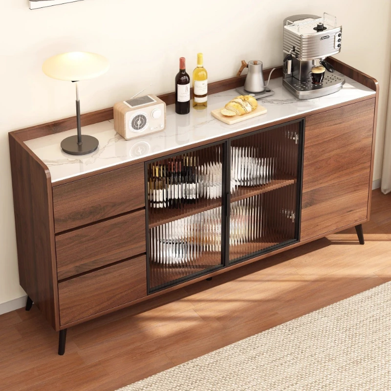 

glass door sideboard household living room vintage style Cabinet storage multifunctional practical meuble rangement furniture
