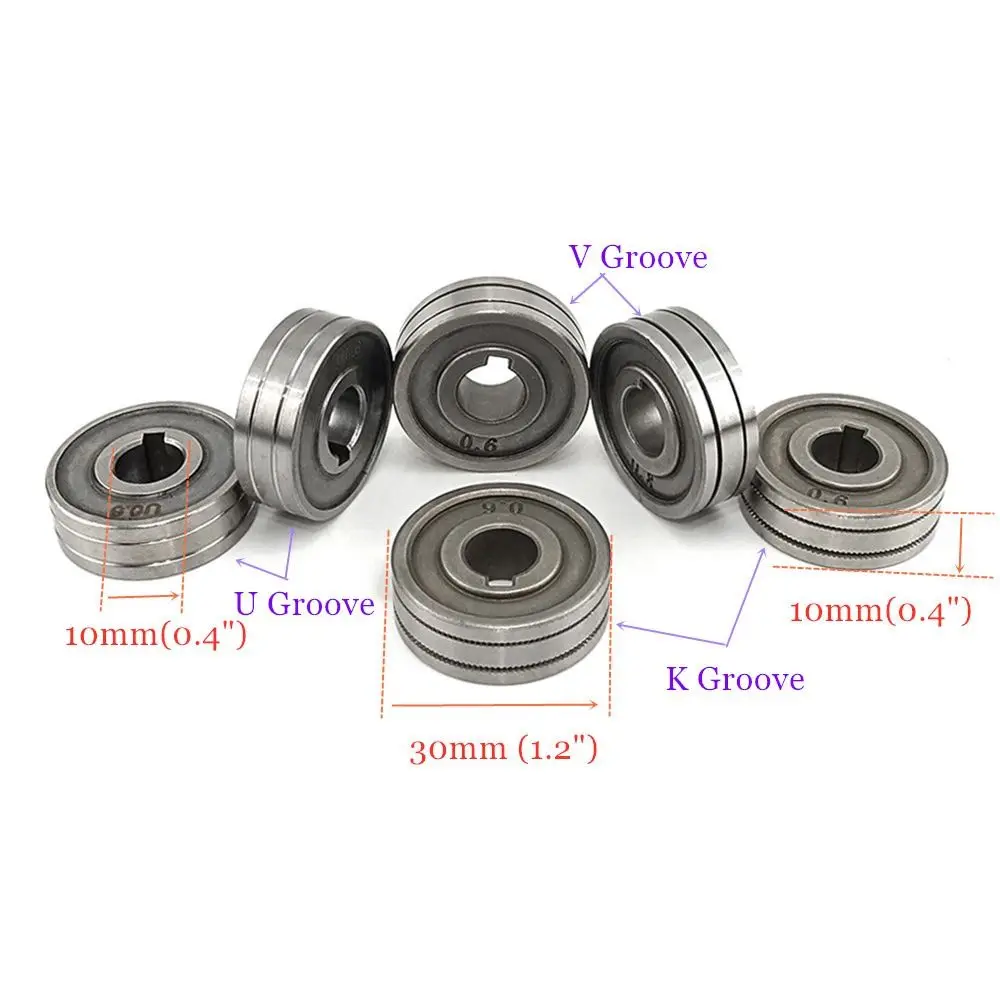 Imagem -02 - Roda de Fio para Aço Alumínio Flux Cord Mig Mag Soldagem Feed Roller Knurl v u k Groove Máquina de Solda de Fio 0.6 mm 0.8 mm 1.0 mm