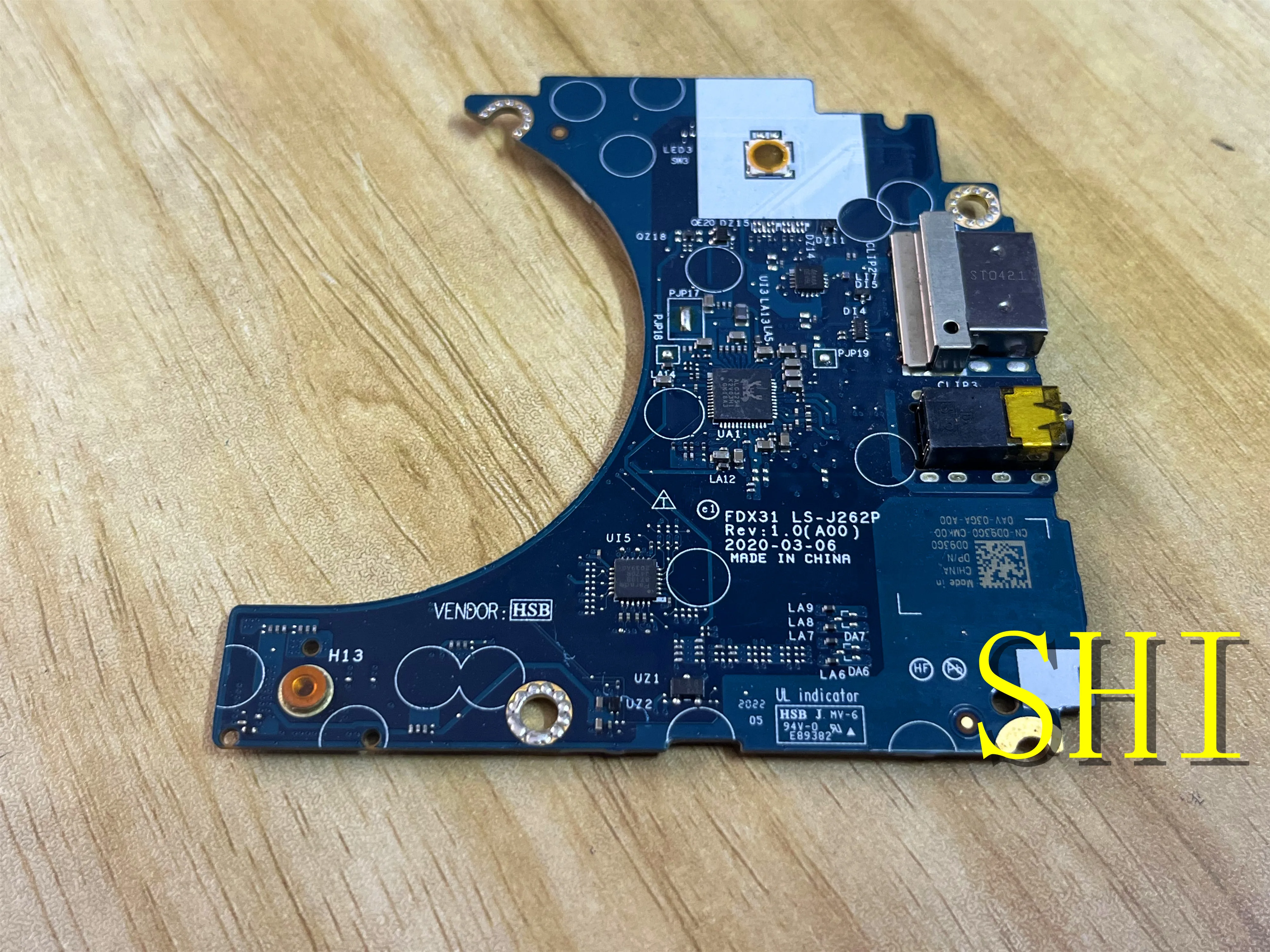 LS-J262P For Dell Latitude 7310 USB Audio Port Wlan IO Board FDX31 100% Test OK Free shipping