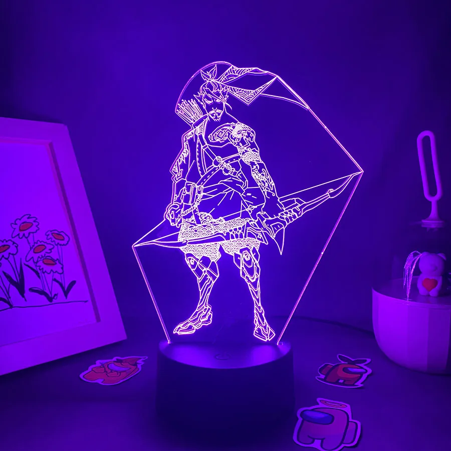 

Overwatches OW Game Figure Hanzo 3D Led Neon Night Lights Birthday Gift For Friends Gaming Room Table Cool Decor hanzo Lava Lamp