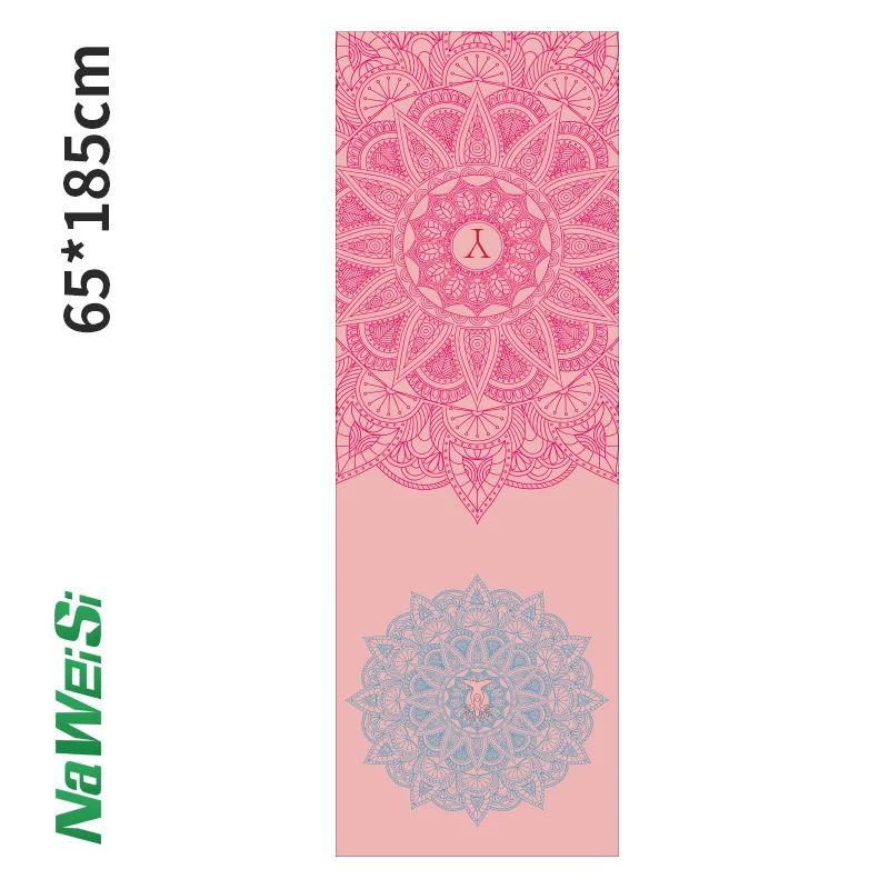 New Portable Foldable Yoga Mat Towel 63*185cm Fleece Vivid Print Ultra Fiber Soft Breathable Non Slip Home Fitness Accessory
