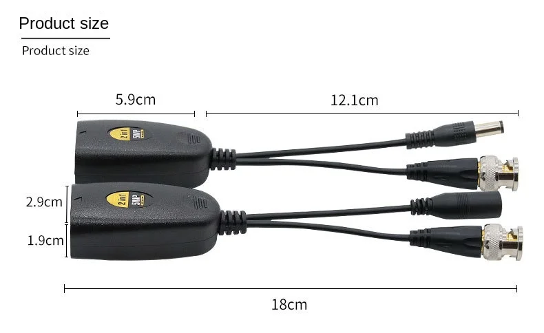 Alimentazione Video e Audio trasmettitore Twisted Pair 3 in 1 e 2 in 1 5MP