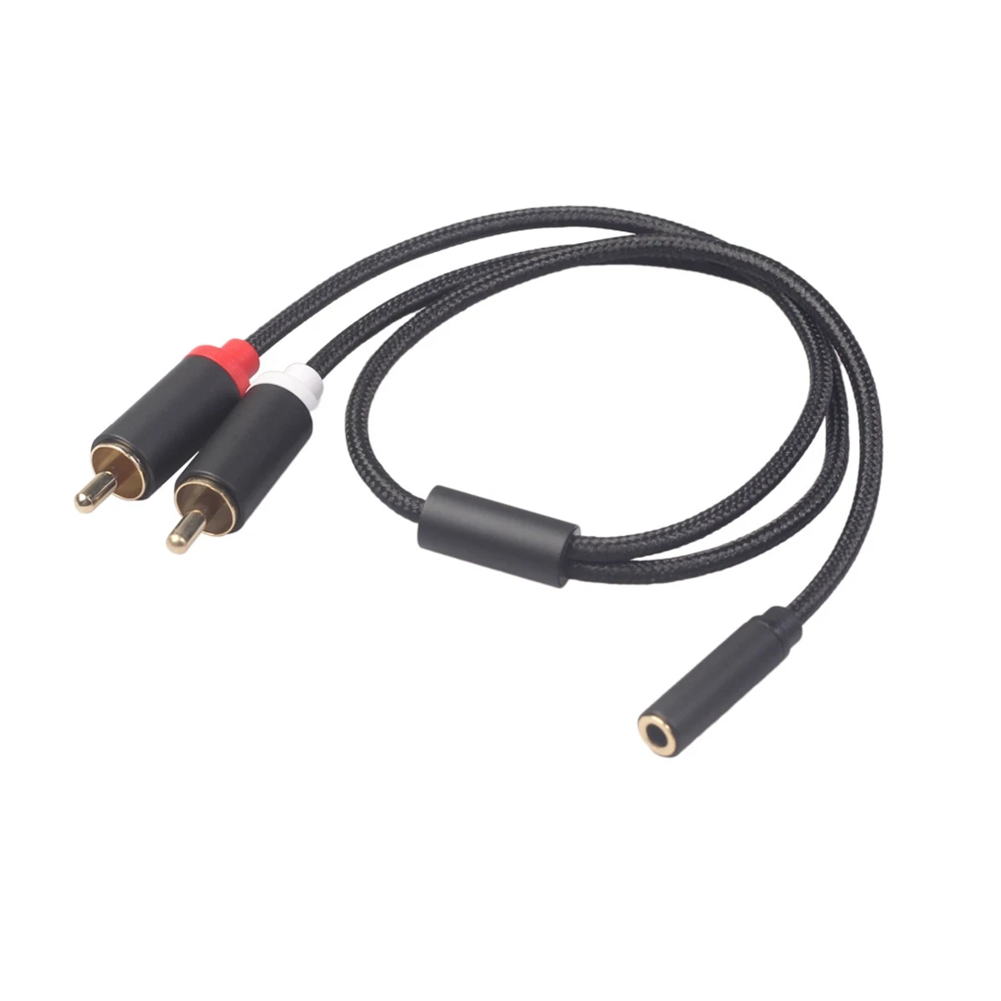 RCA Cable 2RCA Male to 3.5mm Female 3.5mm to 2RCA Splitter Aux Cable for Speaker Audio Amplifiers Subwoofer,Black 0.4M