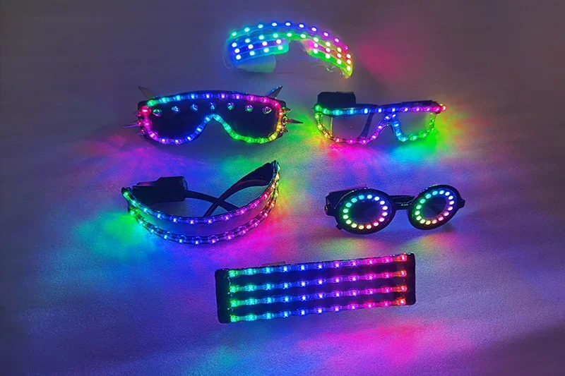 

Multiple Modes and Designs LED Glasses Burst Flashing Punk Glasses Musical Show Event Party Wear